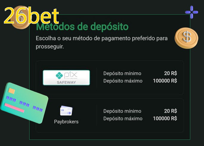 O cassino 26betbet oferece uma grande variedade de métodos de pagamento