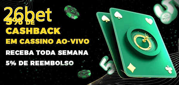 Promoções do cassino ao Vivo 26bet